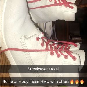 White serpent Timberland boots